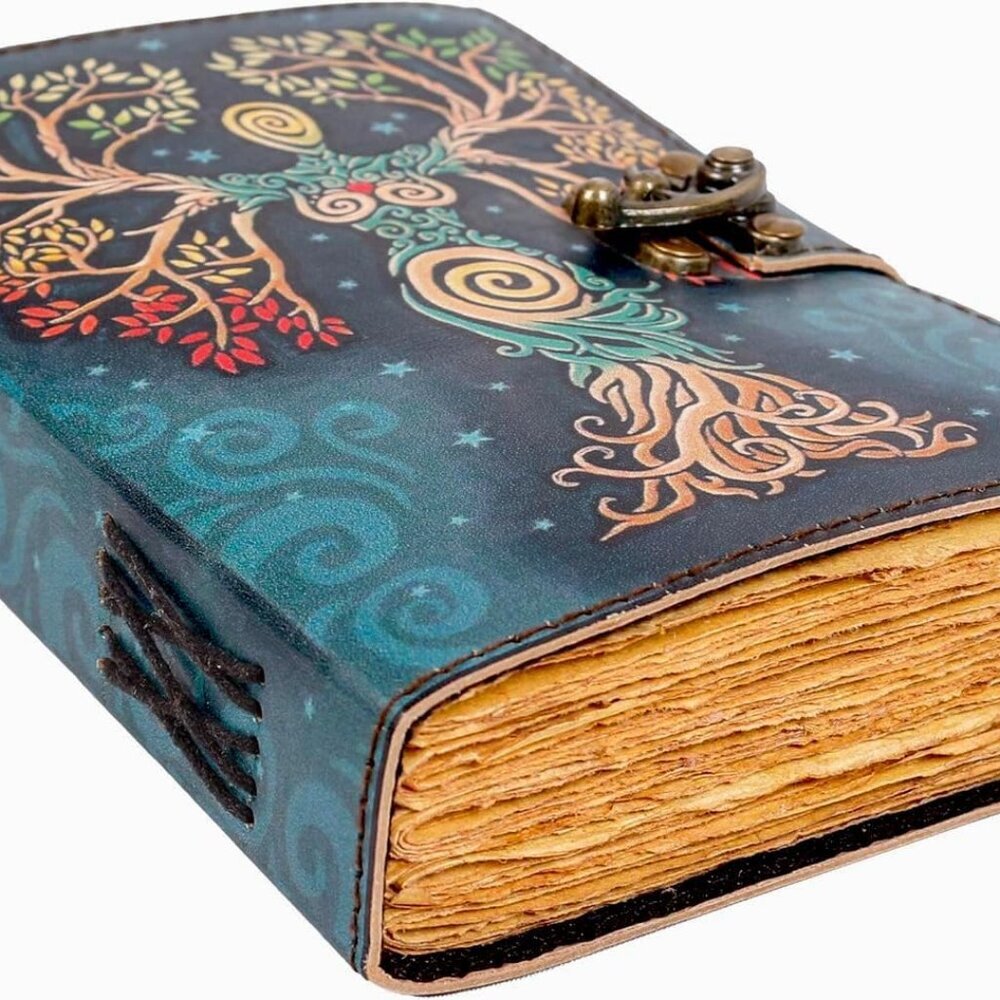 Blank Spell Book Of Shadows Journal With Lock Clasp Prop Vintage Handmade Leathe